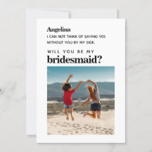 Eigenes Foto Einfache Elegante Bridesmaid Vorschla