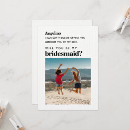 Eigenes Foto Einfache Elegante Bridesmaid Vorschla Einladung