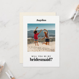 Eigenes Foto Einfache Elegante Bridesmaid Vorschla Einladung
