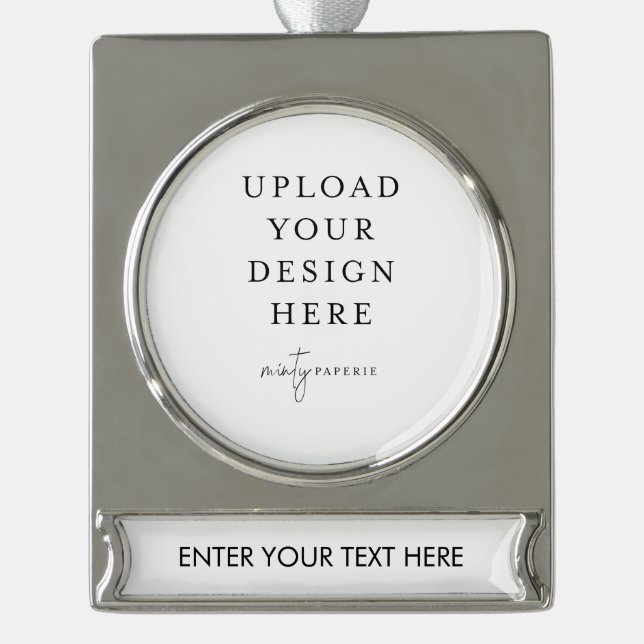 Eigenes Foto hochladen Banner-Ornament Silber (Vorderseite)