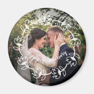 Eigenes Foto Hochzeit glücklicher Jahrestag Magnet