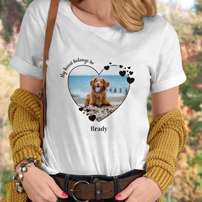 Eigenes Foto mein Herz gehört zu Hund Lover T-Shirt (Von Creator hochgeladen)