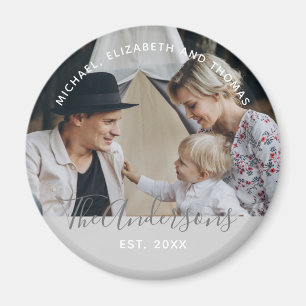 Eigenes Foto mit Familienname und Gründungsjahr Magnet