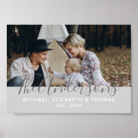 Eigenes Foto mit Familienname und Gründungsjahr