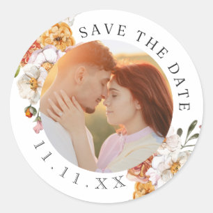 Eigenes Foto Save the Date Runder Aufkleber