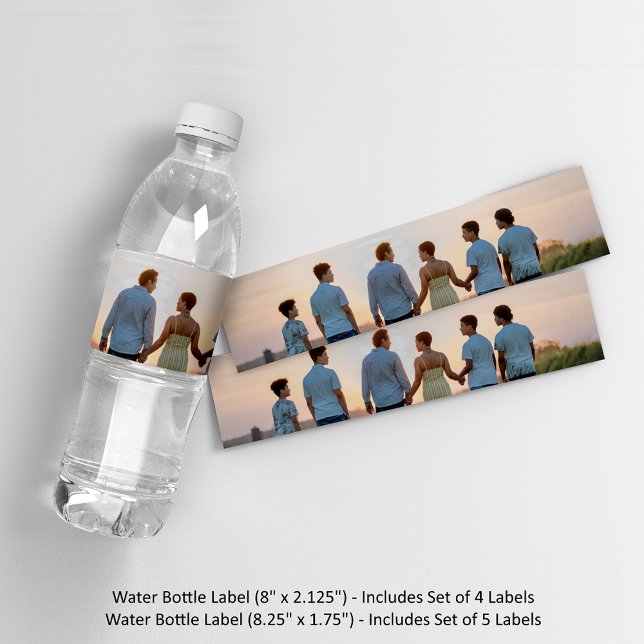 Eigenes Foto und/oder Text hinzufügen Wasserflaschenetikett (Front of Water Bottle - These Labels Will Not Fit Other Bottles, They Will Only Fit Water Bottles)