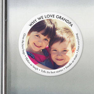 Eigenes Foto Warum wir Großvater lieben Magnet
