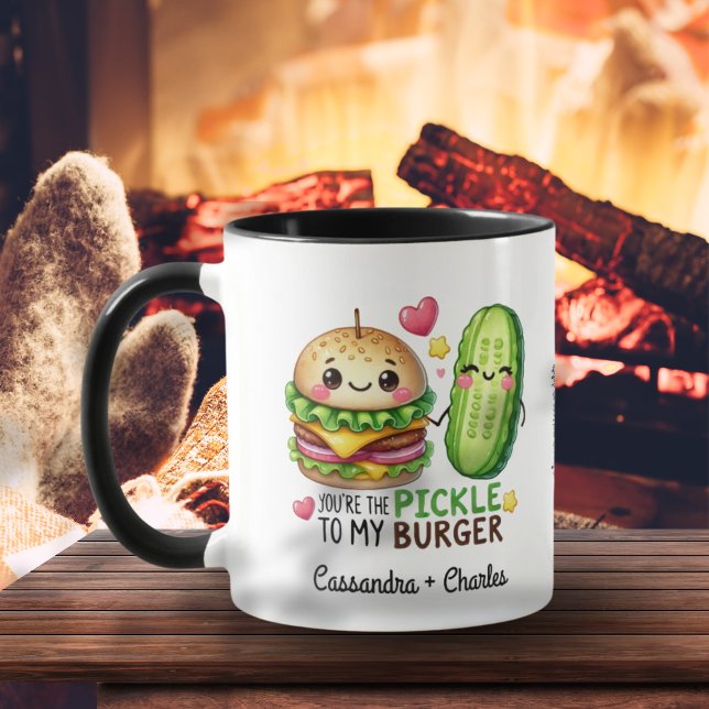 Eigenes Geschenk "Pickle to My Burger" Tasse (Funny Couple Gift "Pickle to My Burger" Custom Mug)