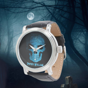 Eigenes Halloween Beängstigender Nachtschwärmer Armbanduhr