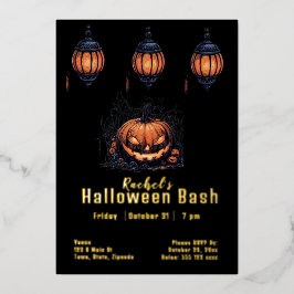 Eigenes Halloween-Jack-o-Laterne Folieneinladung