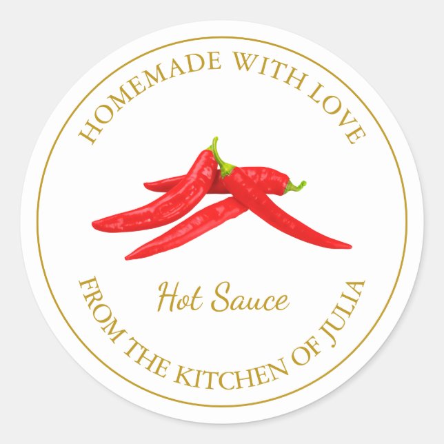 Eigenes Hot Sauce-Label | weiß Runder Aufkleber (Vorderseite)