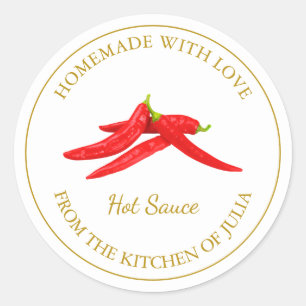 Eigenes Hot Sauce-Label   weiß Runder Aufkleber