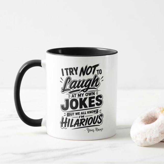 Eigenes Ich versuche, nicht über meine eigenen Wit Tasse (Mit Donut)