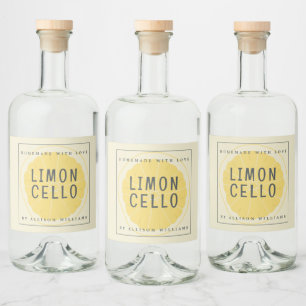Eigenes Limoncello-Label Alkoholflaschenetikett