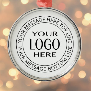Eigenes Logo & anpassbarer kreisförmiger Text Ornament Aus Metall