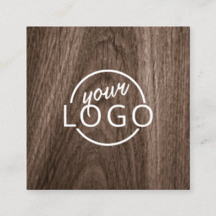 Eigenes Logo, elegantes Brauholzkorn Quadratische Visitenkarte