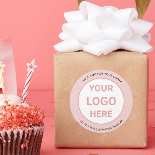 Eigenes Logo für Bäckereien Rosa Runder Aufkleber (Party)