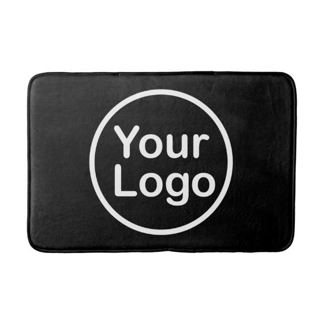 Eigenes Logo hinzufügen | Schwarzer Hintergrund Badematte (Vorderseite)