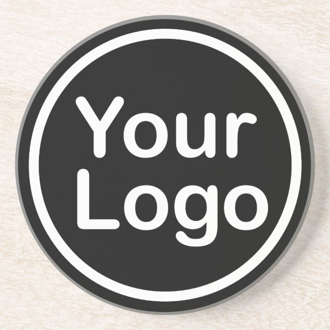 Eigenes Logo hinzufügen | Schwarzer Hintergrund Getränkeuntersetzer (Vorne)