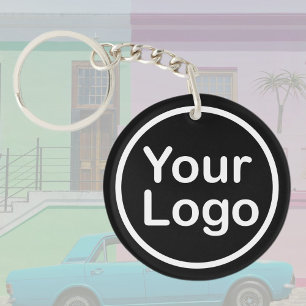Eigenes Logo hinzufügen Schwarzer Hintergrund Schlüsselanhänger