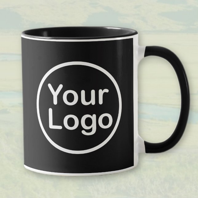 Eigenes Logo hinzufügen | Schwarzer Hintergrund Tasse (Von Creator hochgeladen)
