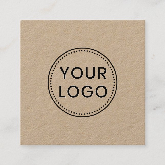 Eigenes Logo rustikal kraft quadratisch beruflich Quadratische Visitenkarte (Vorderseite)