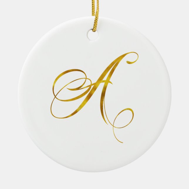 Eigenes Monogramm A-Imitat Goldfolie Monogramme Keramikornament (Vorne)