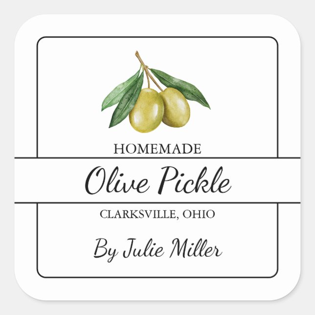 Eigenes Olive Pickett Quadratischer Aufkleber (Vorderseite)