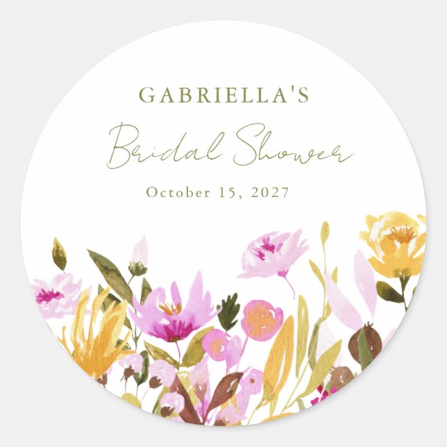 Eigenes Olive Rosa Brautparty Runder Aufkleber (Vorderseite)