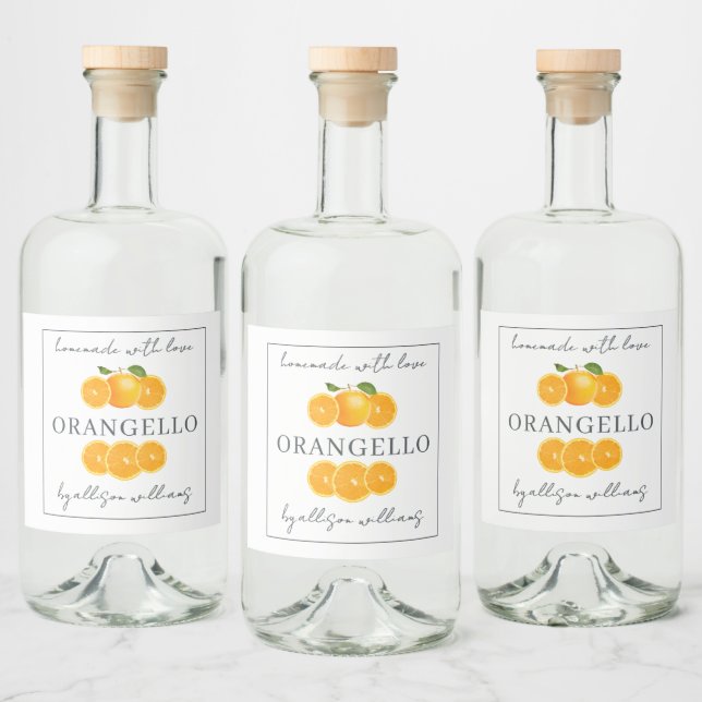 Eigenes Orangecello-Label Alkoholflaschenetikett (Flaschen)