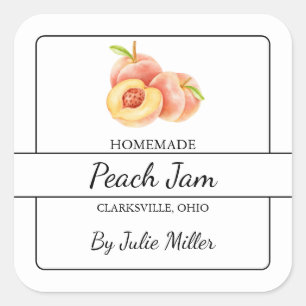 Eigenes Peach-am-Platz-Label Quadratischer Aufkleber