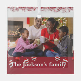Eigenes personalisiertes Schwarz-Familienportrait, Ornament Aus Glas