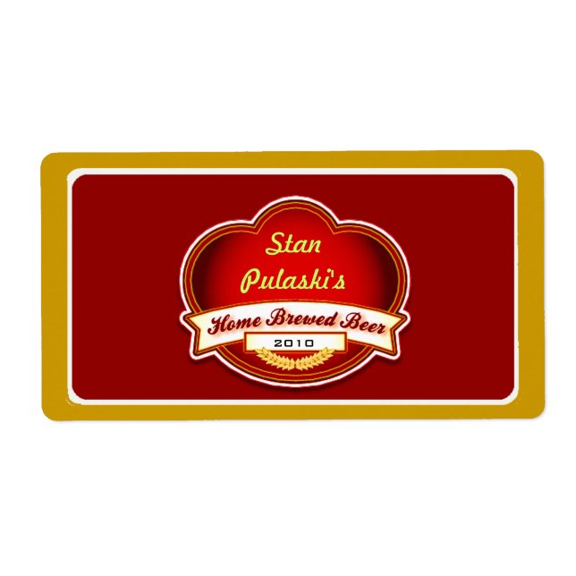 Eigenes Retro-Rot-Gold-Bierlabel (Vorne)