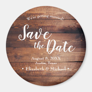 Eigenes rustikales Save the Date bedrucktes dunkle Magnet