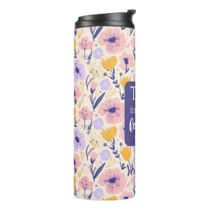 Eigenes Skript Thermal Tumbler Floral Design Thermosbecher