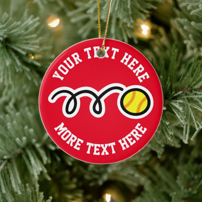 Eigenes Softball-Sport Weihnachtsbaumgeschenk Keramik Ornament (Baum)