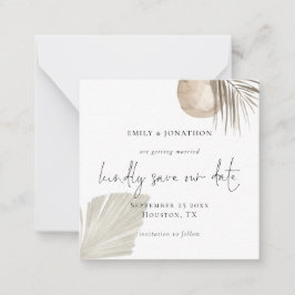 EIGENGRÖSSE | Boho Pampas Grass Script Save the Da Mitteilungskarte