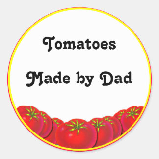 Eigenheimische Tomaten mit kundenspezifischen Cann Runder Aufkleber