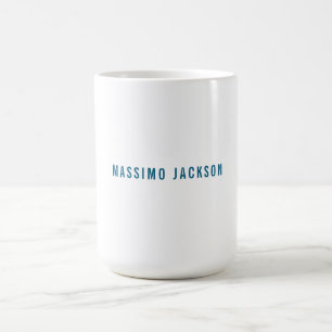 Eigenname Dekorativ Chic Einfach Blau Weiß Kaffeetasse
