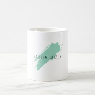 Eigenname Dekorativ Chic Einfach Blau Weiß Kaffeetasse