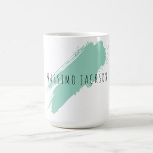 Eigenname Dekorativ Chic Einfach Blau Weiß Kaffeetasse