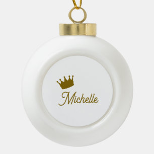 Eigenname Kreative Trendige Goldfarbene Schrift Keramik Kugel-Ornament