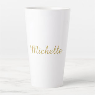 Eigenname Kreative Trendige Goldfarbene Schrift Milchtasse