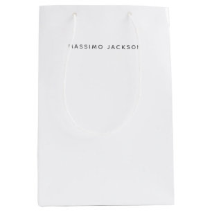 Eigenname Minimalistisch Modern Schlicht Schwarz W Mittlere Geschenktüte