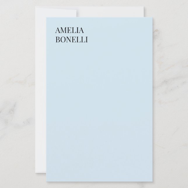 Eigenname Modern Minimalistisch Professionell Blau (Vorderseite)
