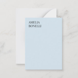Eigenname Modern Minimalistisch Professionell Blau Mitteilungskarte
