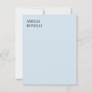 Eigenname Modern Minimalistisch Professionell Blau Mitteilungskarte