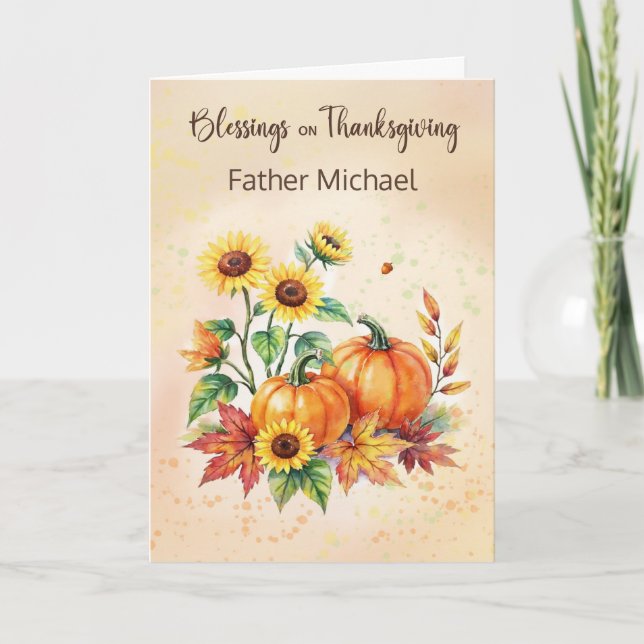 Eigenname Priester Segen zu Thanksgiving Karte (Vorderseite)