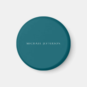 Eigenname schlicht dunkle Teal-Farbe personalisier Magnet