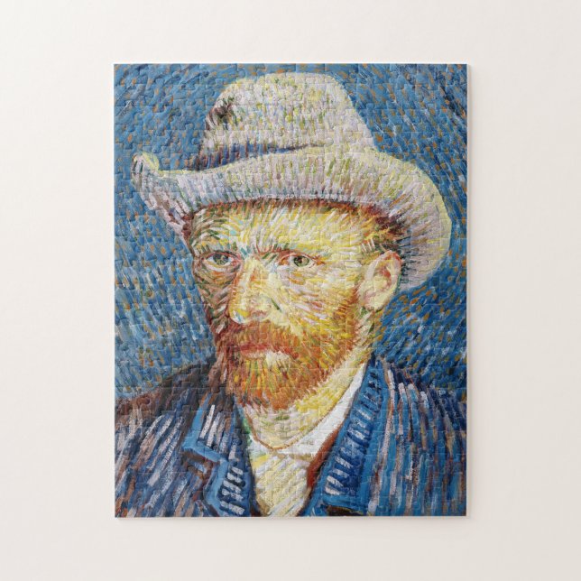 Eigenportrait mit Felt Hat Vincent van Gogh art Puzzle (Vertikal)